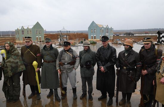 Rehearsal of military historical re-enactment The Battle of Berlin