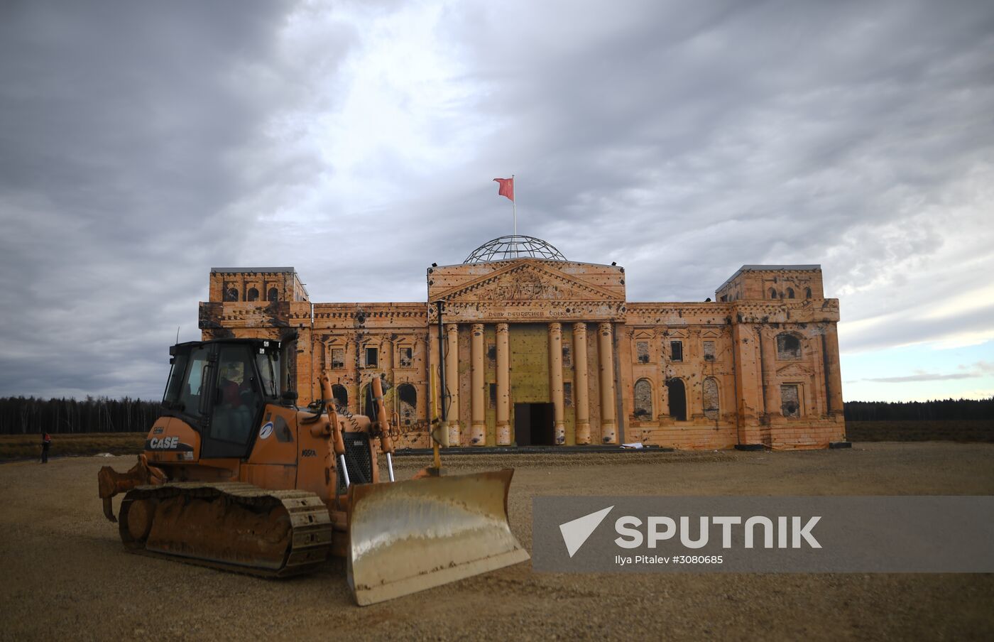 Rehearsal of military historical re-enactment The Battle of Berlin