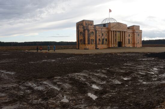 Rehearsal of military historical re-enactment The Battle of Berlin