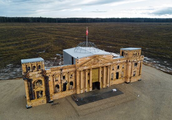 Rehearsal of military historical re-enactment The Battle of Berlin
