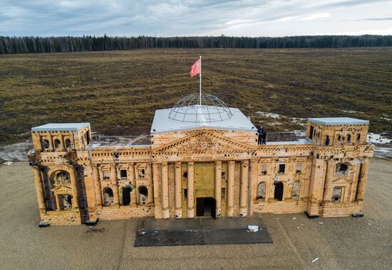 Rehearsal of military historical re-enactment The Battle of Berlin