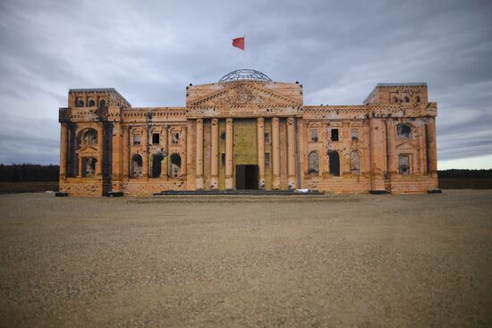 Rehearsal of military historical re-enactment The Battle of Berlin