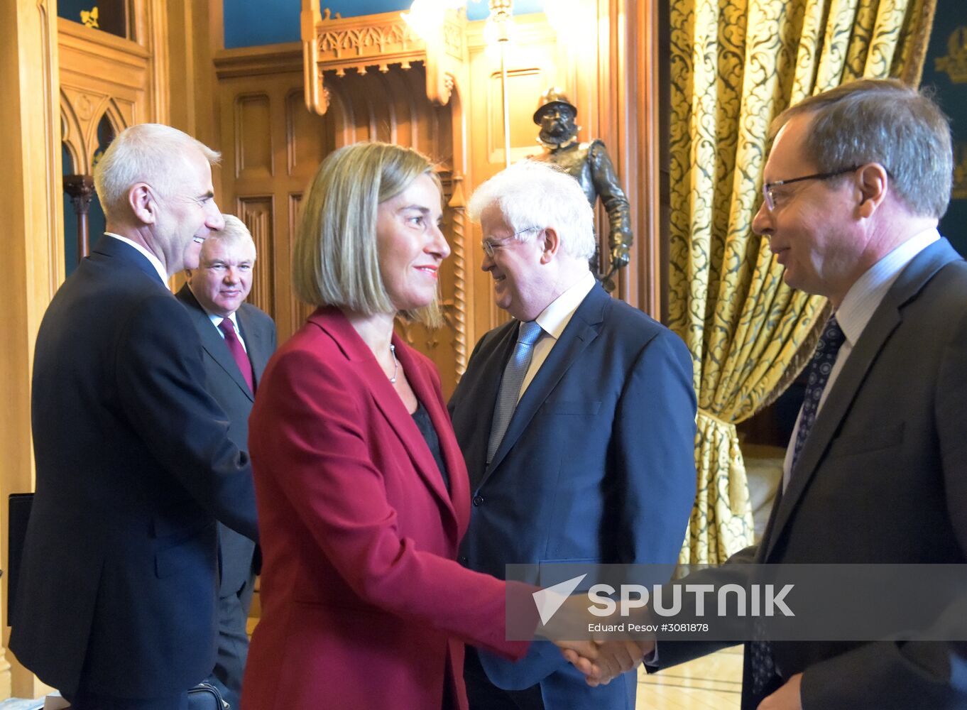 Russia's Foreign Minister Sergei Lavrov meets with European Commission's Vice President Federica Mogherini