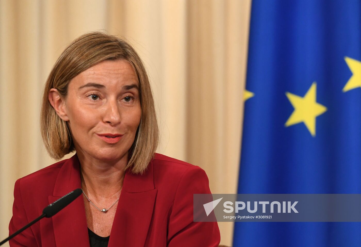 Russia's Foreign Minister Sergei Lavrov meets with European Commission's Vice President Federica Mogherini