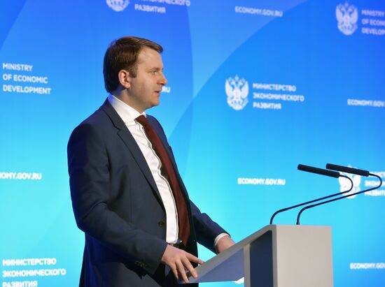 Russian Prime Minister Dmitry Medvedev participates in extended meeting Russian economic development ministry's board