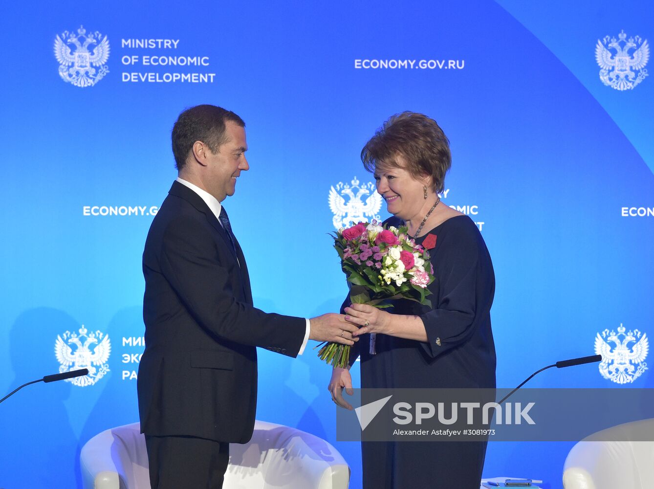 Russian Prime Minister Dmitry Medvedev participates in extended meeting Russian economic development ministry's board