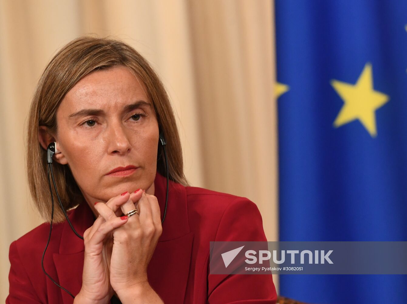 Russia's Foreign Minister Sergei Lavrov meets with European Commission's Vice President Federica Mogherini