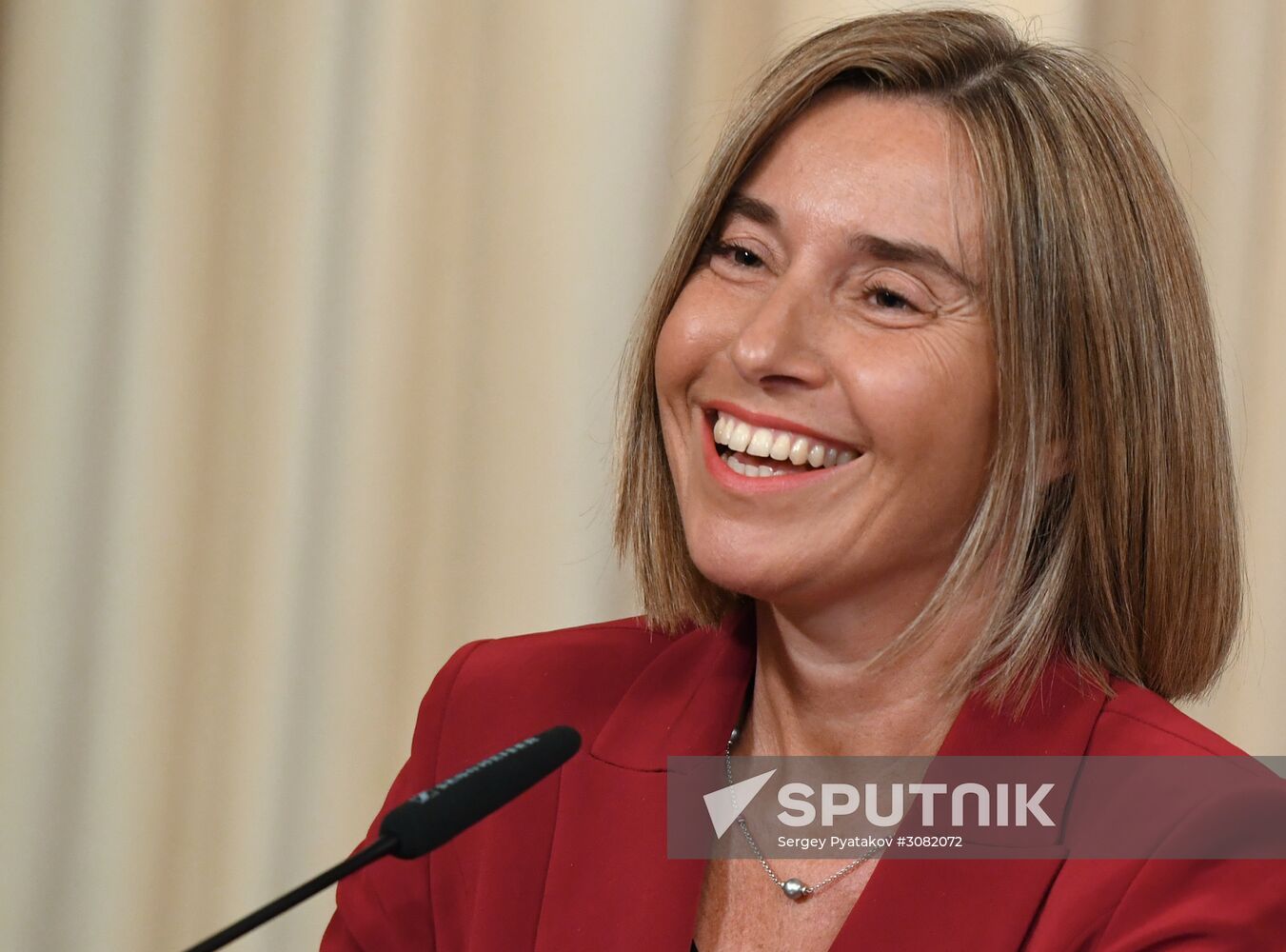 Russia's Foreign Minister Sergei Lavrov meets with European Commission's Vice President Federica Mogherini