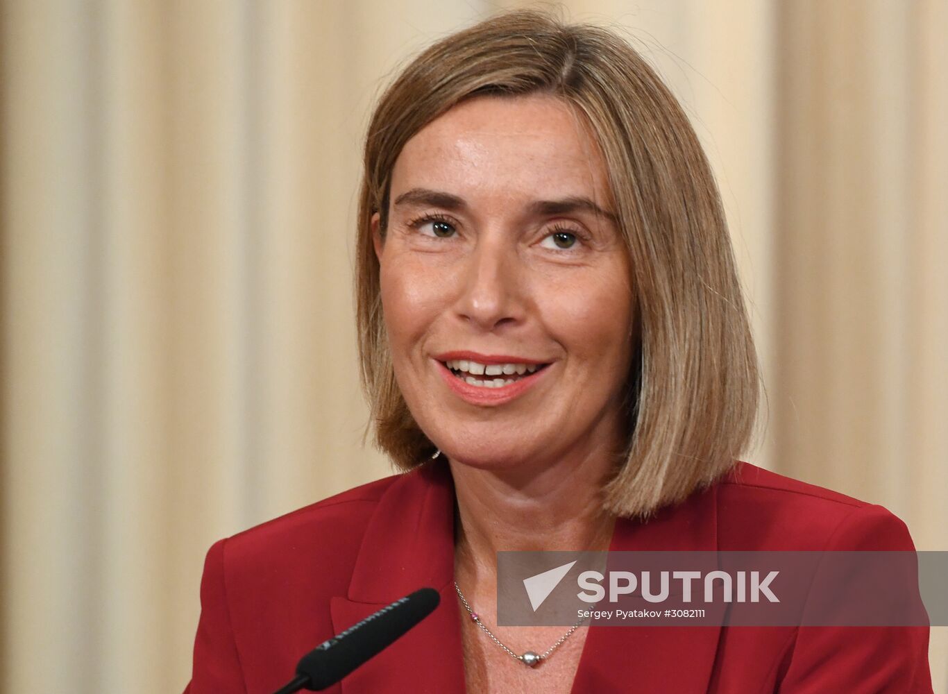 Russia's Foreign Minister Sergei Lavrov meets with European Commission's Vice President Federica Mogherini