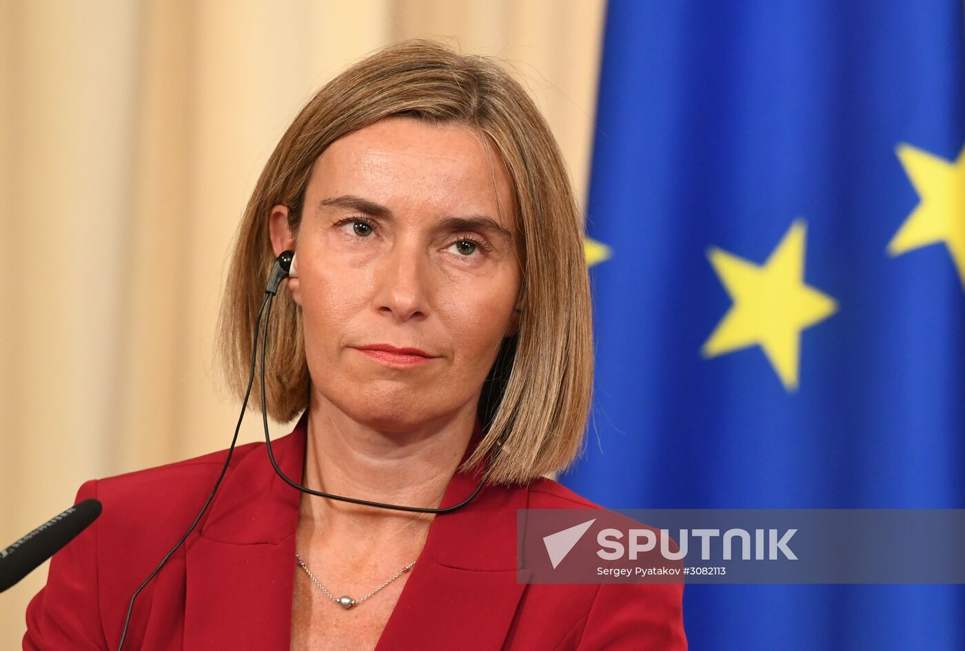 Russia's Foreign Minister Sergei Lavrov meets with European Commission's Vice President Federica Mogherini