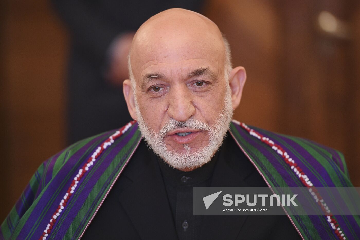 Russian Foreign Minister Sergei Lavrov meets with former President of Afghanistan Hamid Karzai