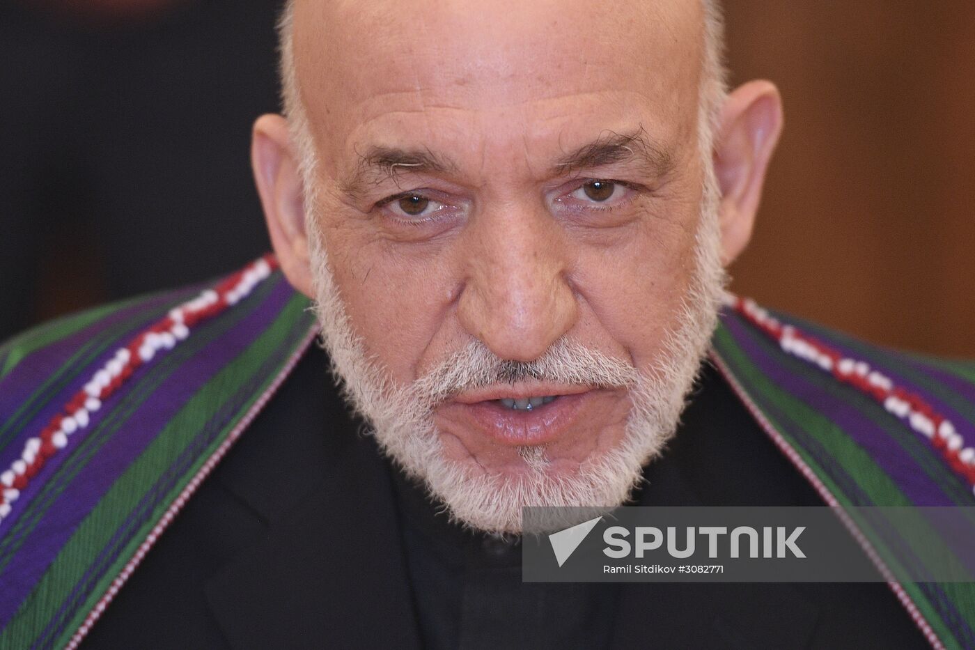 Russian Foreign Minister Sergei Lavrov meets with former President of Afghanistan Hamid Karzai