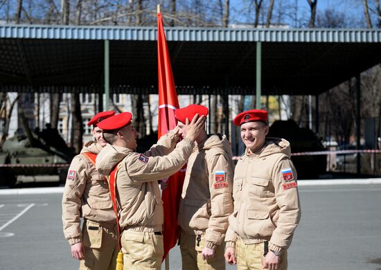 Victory Day Parade rehearsal at Yekaterinburg Suvorov Military School