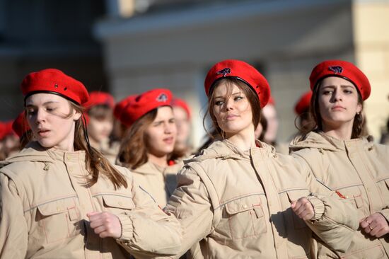 Victory Day Parade rehearsal at Yekaterinburg Suvorov Military School