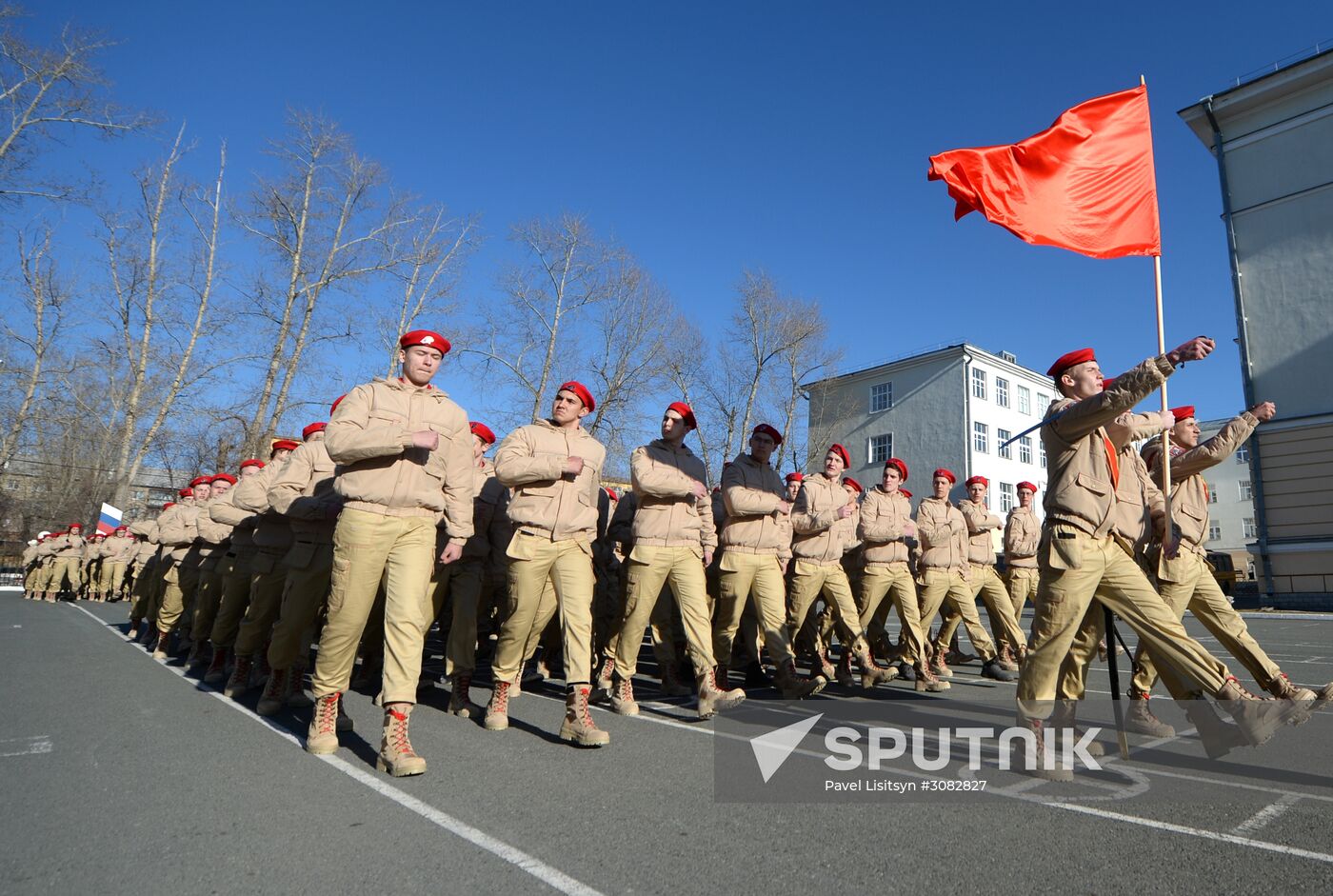 Victory Day Parade rehearsal at Yekaterinburg Suvorov Military School