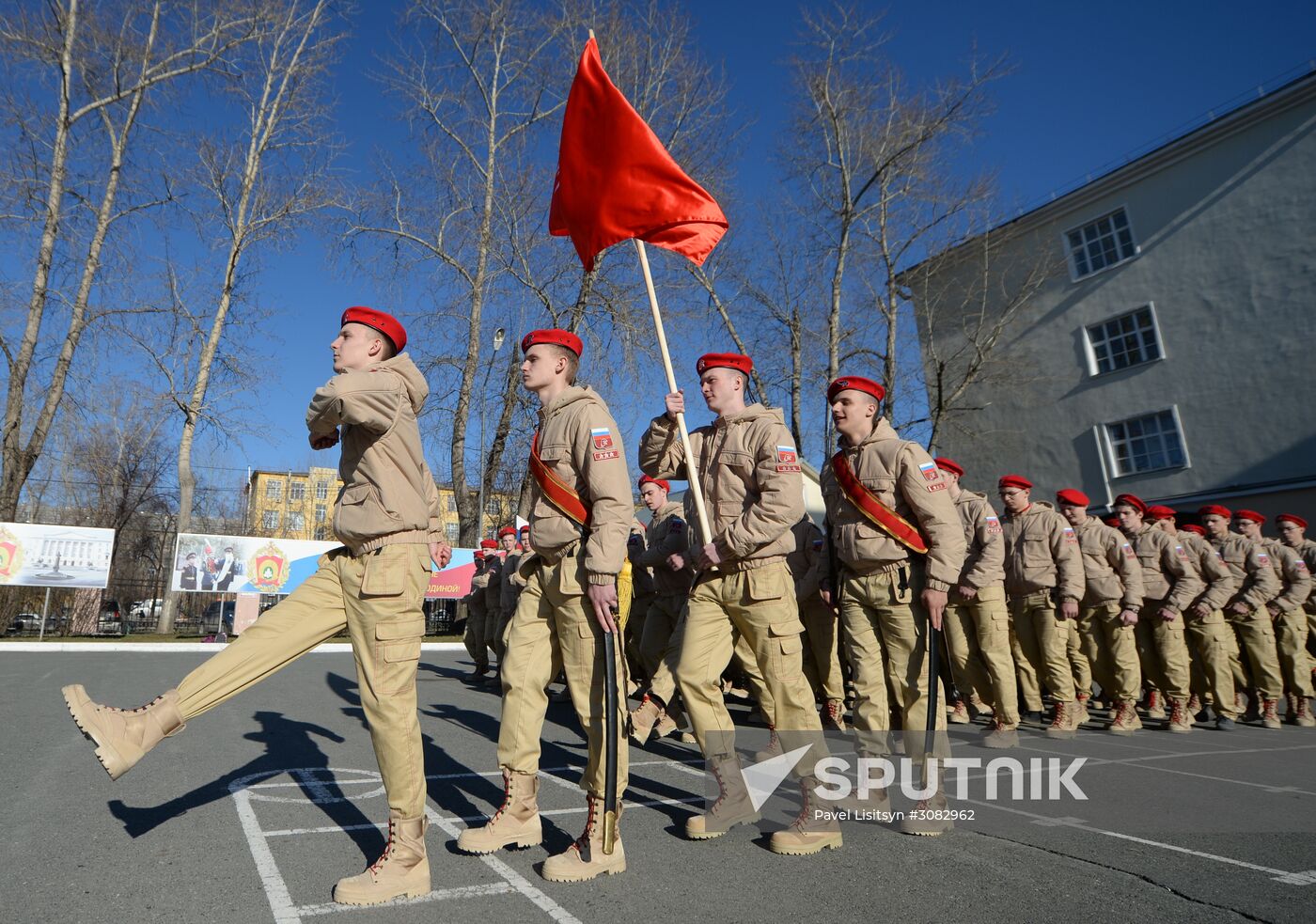 Victory Day Parade rehearsal at Yekaterinburg Suvorov Military School