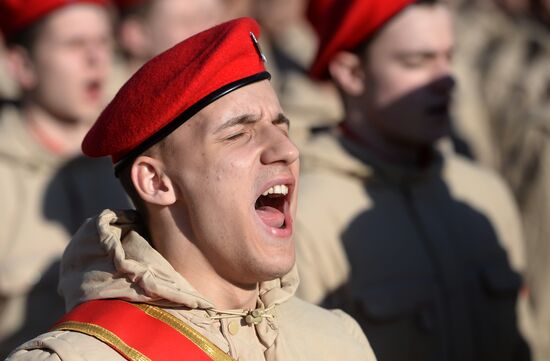 Victory Day Parade rehearsal at Yekaterinburg Suvorov Military School