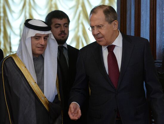 Foreign Minister Sergey Lavrov meets Saudi Foreign Minister Adel al-Jubeir