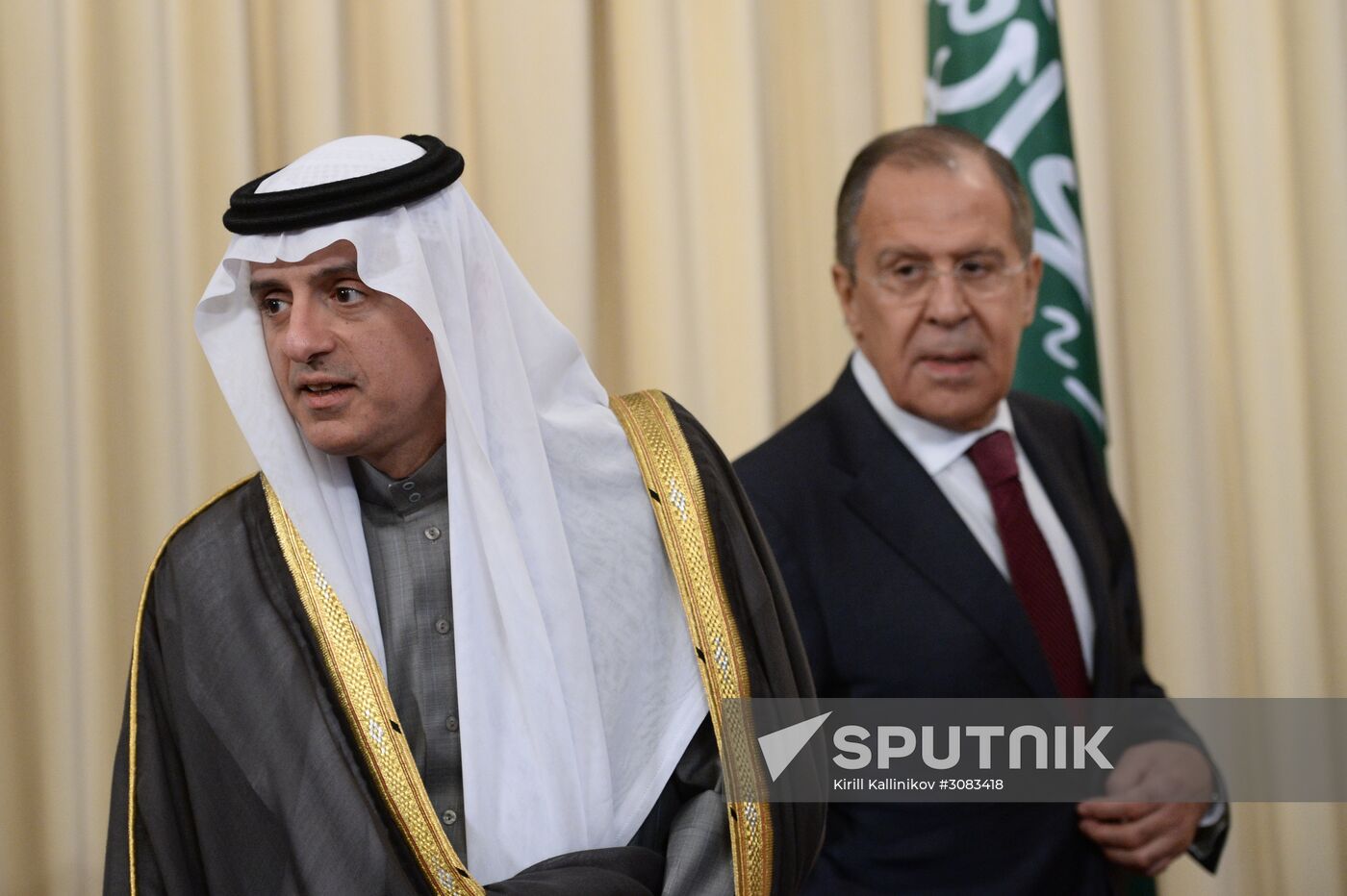 Foreign Minister Sergey Lavrov meets Saudi Foreign Minister Adel al-Jubeir