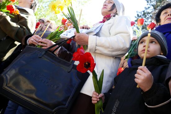 Rally on 31st anniversary of Chernobyl Nuclear Power Plant disaster in Donetsk