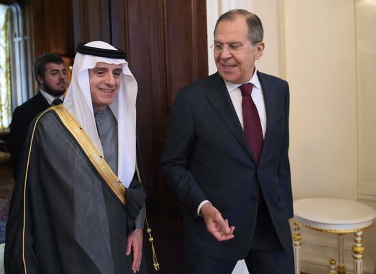 Foreign Minister Sergey Lavrov meets Saudi Foreign Minister Adel al-Jubeir