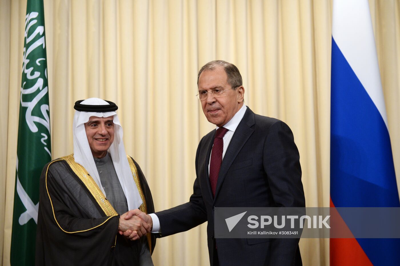 Foreign Minister Sergey Lavrov meets Saudi Foreign Minister Adel al-Jubeir