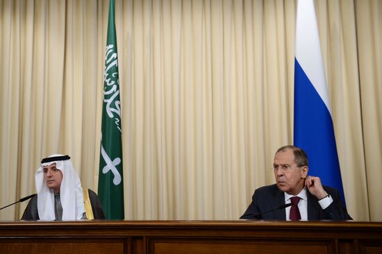 Foreign Minister Sergey Lavrov meets Saudi Foreign Minister Adel al-Jubeir