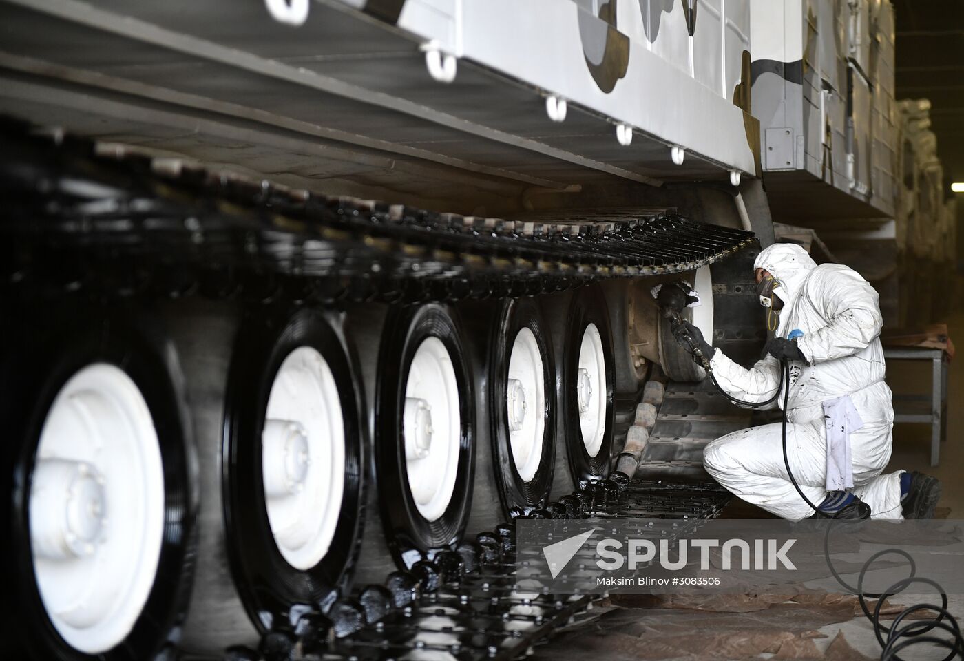Preparing military equipment for Victory Day parade