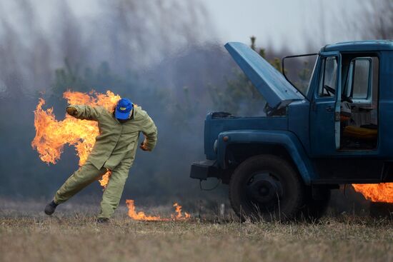 Drill to eliminate wild- and peat-bog fire consequences in Moscow Region