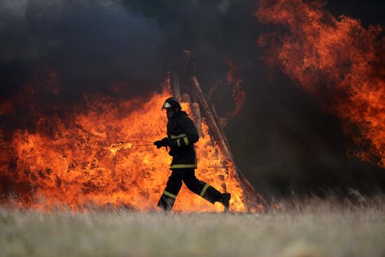 Drill to eliminate wild- and peat-bog fire consequences in Moscow Region