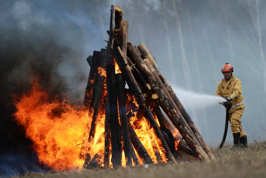 Drill to eliminate wild- and peat-bog fire consequences in Moscow Region