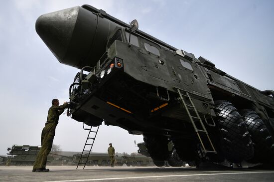 Preparing military equipment for Victory Day parade