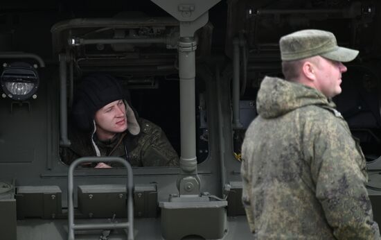 Preparing military equipment for Victory Day parade