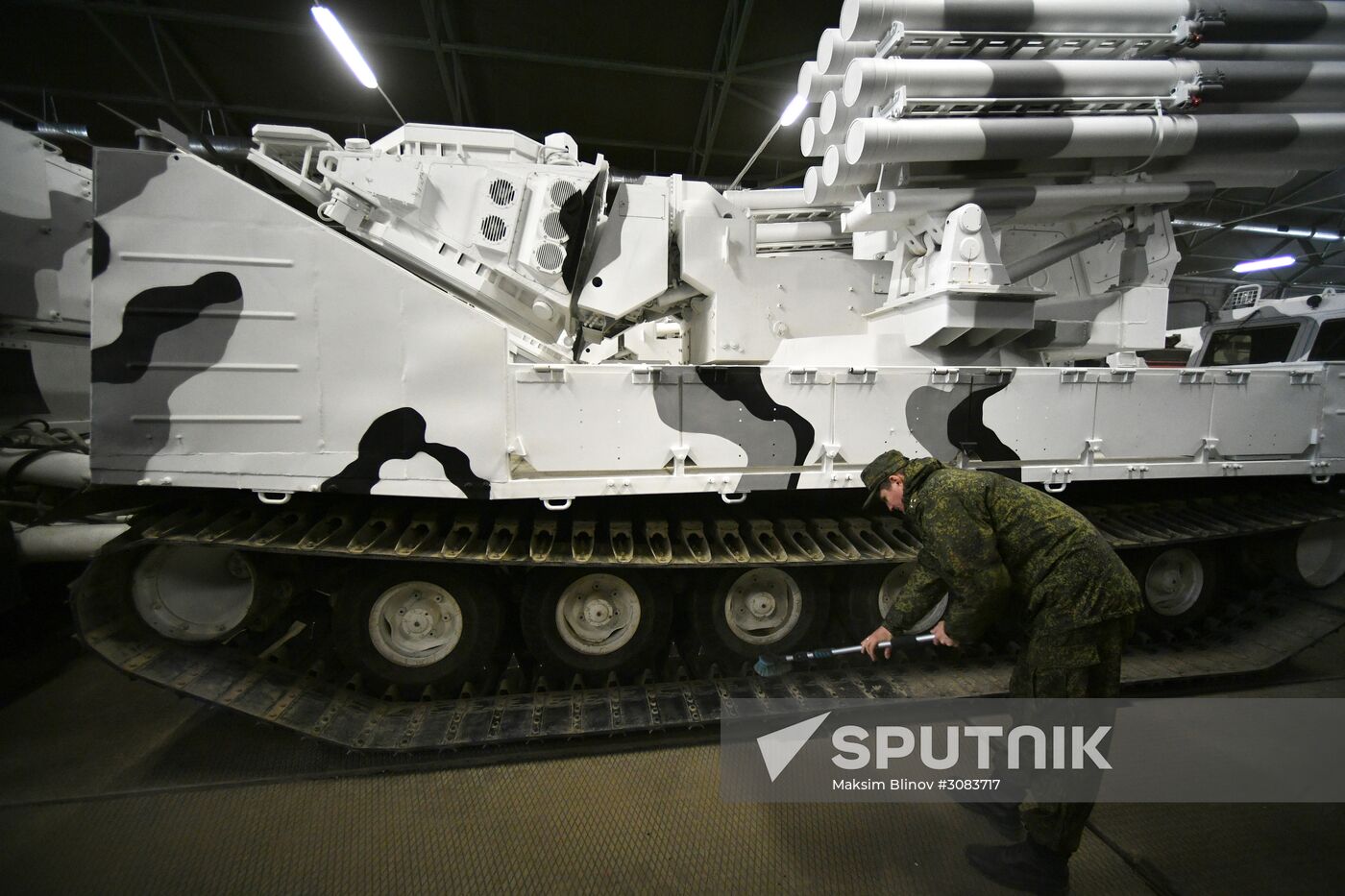 Preparing military equipment for Victory Day parade