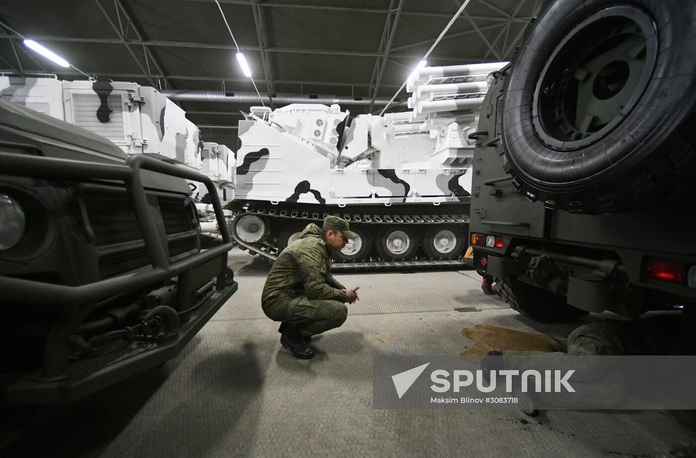 Preparing military equipment for Victory Day parade