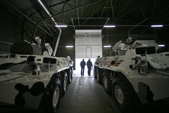 Preparing military equipment for Victory Day parade