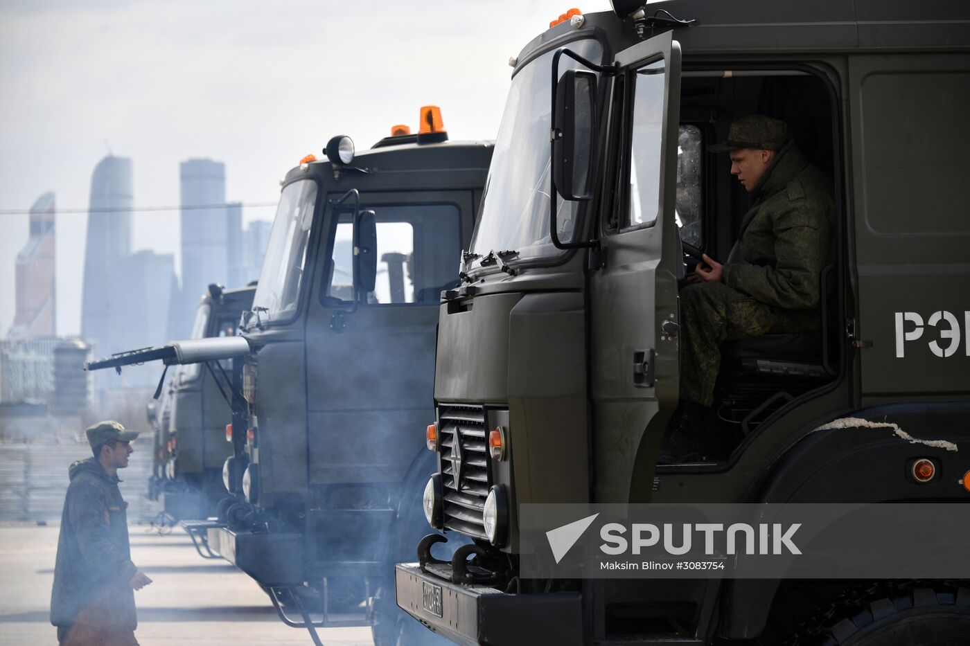 Preparing military equipment for Victory Day parade