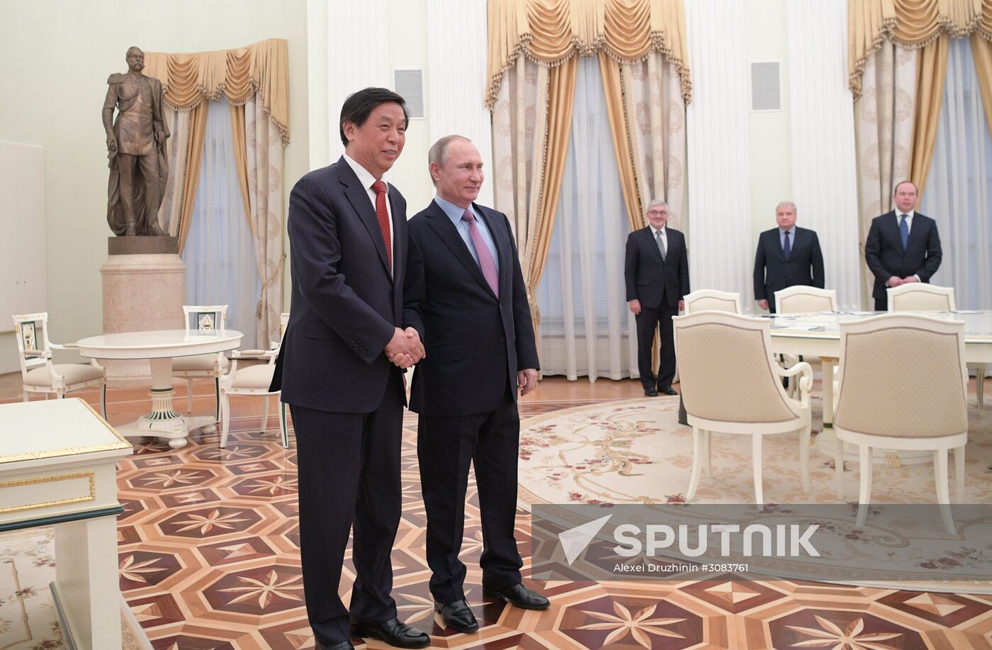 Russian President Vladimir Putin meets with Director of the General Office of the Communist Party of China Li Zhanshu