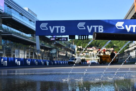 Preparations for Russian leg of Formula One World Championship circuit racing series