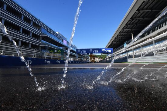 Preparations for Russian leg of Formula One World Championship circuit racing series