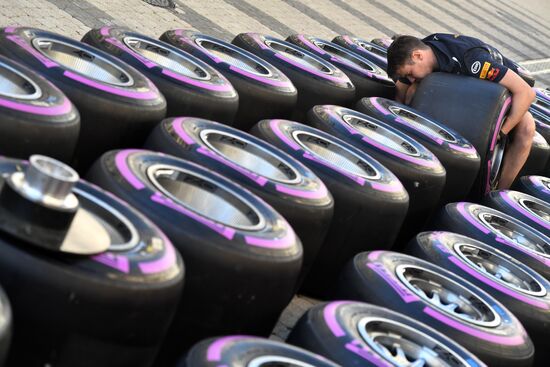 Preparations for Russian leg of Formula One World Championship circuit racing series