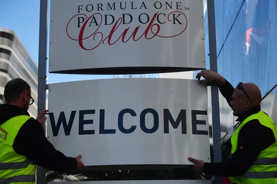 Preparations for Russian leg of Formula One World Championship circuit racing series