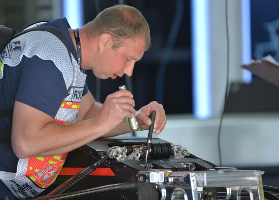Preparations for Russian leg of Formula One World Championship circuit racing series
