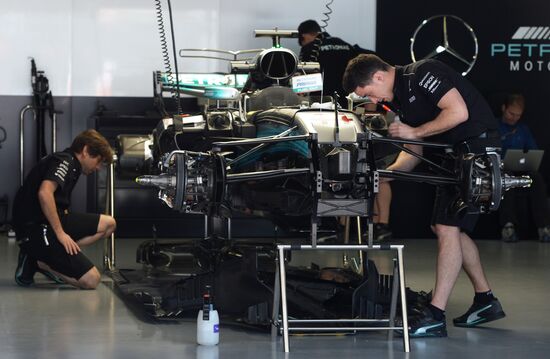 Preparations for Russian leg of Formula One World Championship circuit racing series