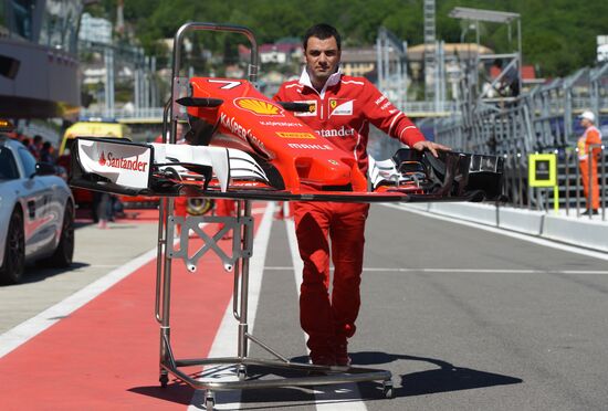 Preparations for Russian leg of Formula One World Championship circuit racing series