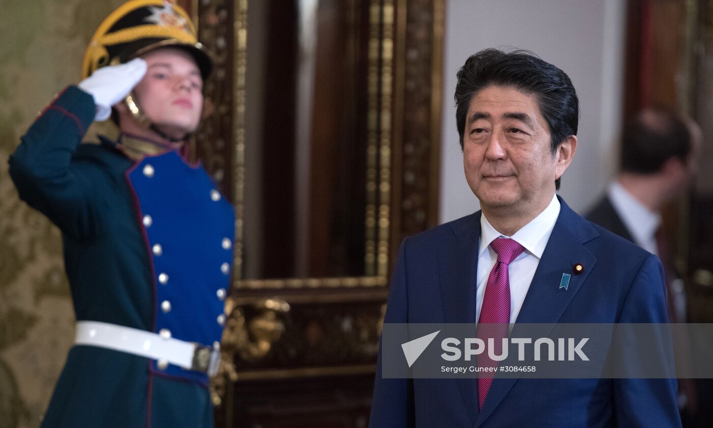 Russian President Vladimir Putin meets with Japanese Prime Minister Shinzo Abe