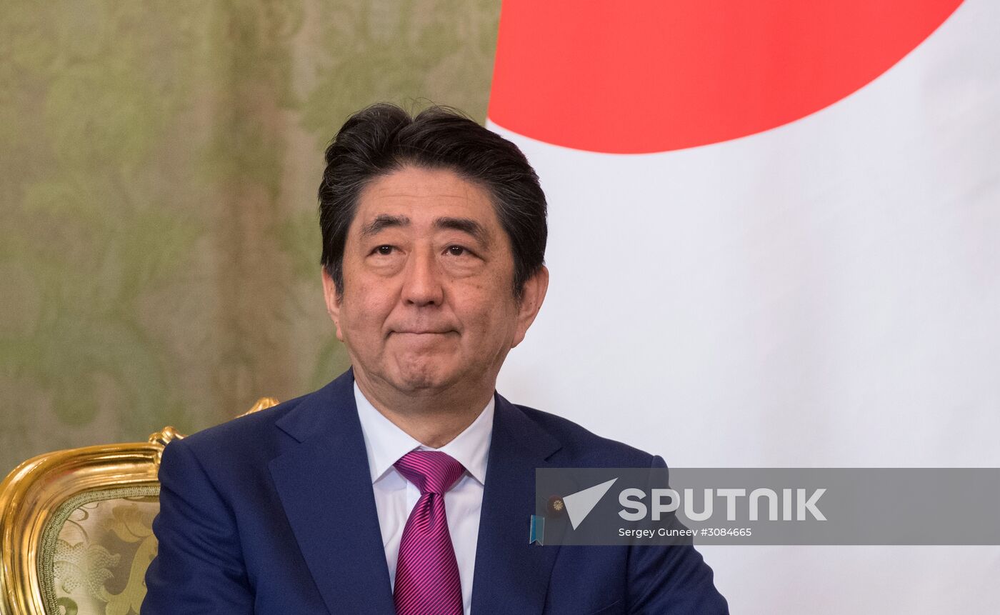 Russian President Vladimir Putin meets with Japanese Prime Minister Shinzo Abe