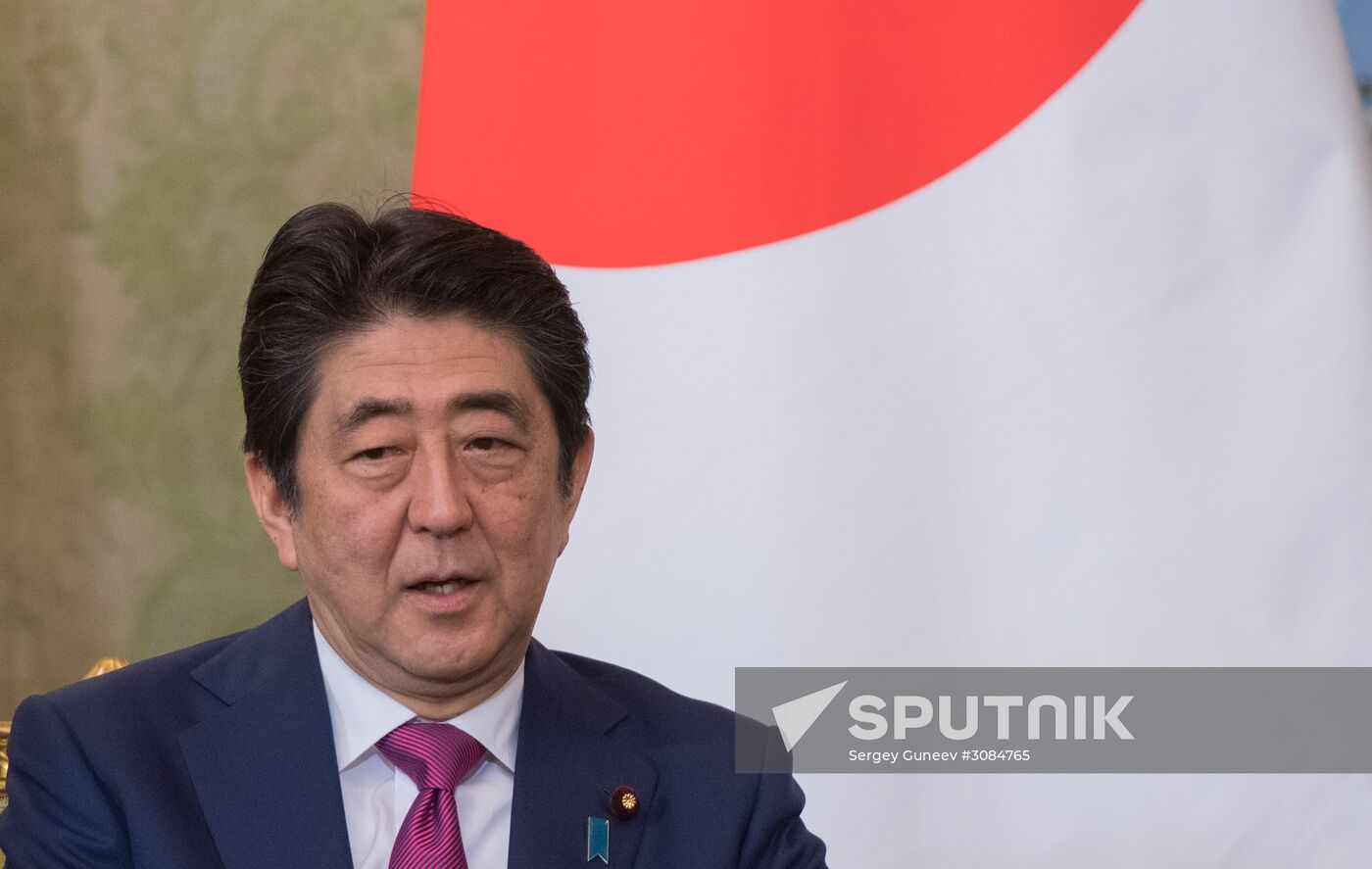 Russian President Vladimir Putin meets with Japanese Prime Minister Shinzo Abe
