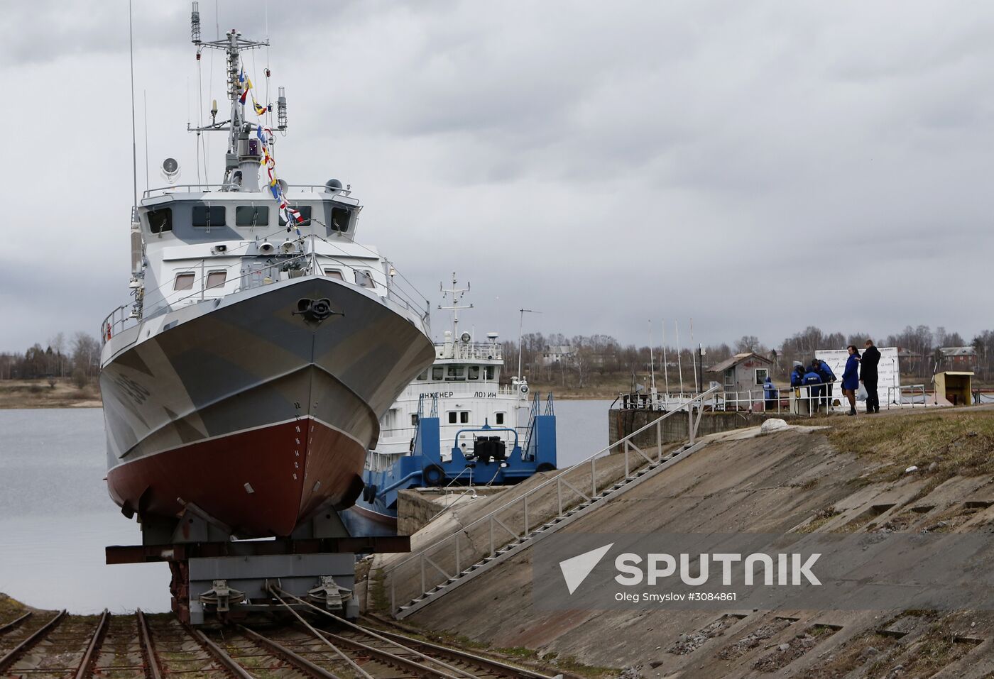Launching Grachonok anti-terror vessel in Rybinsk