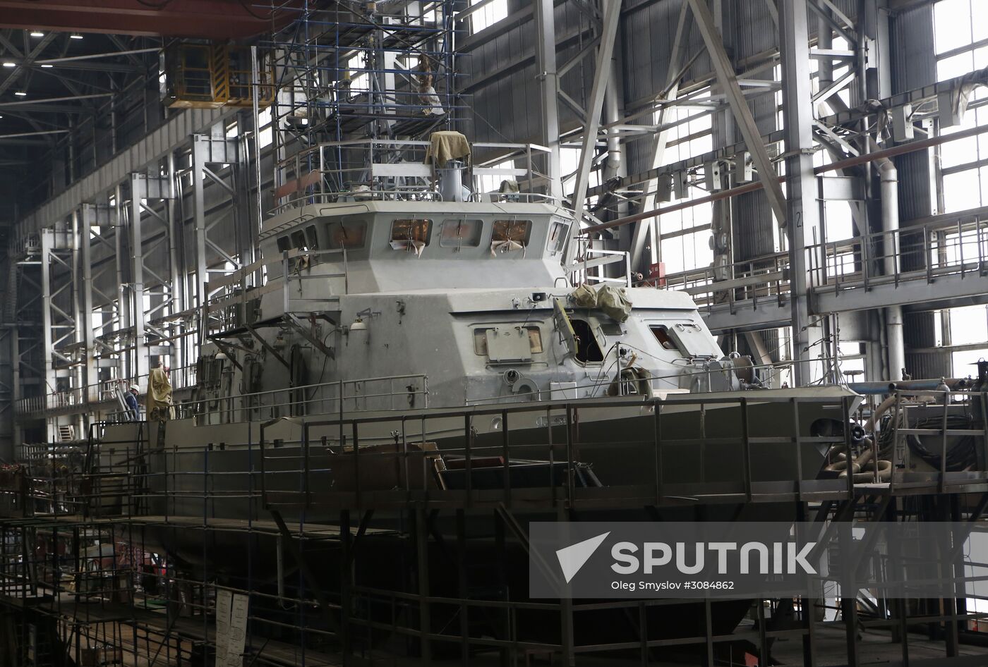 Launching Grachonok anti-terror vessel in Rybinsk